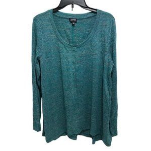 Jones New york pull over Green women sweater size Large light weight long sleeve